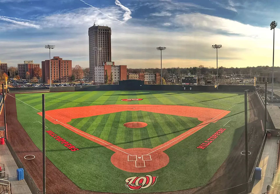 Birds eye view behind home plate